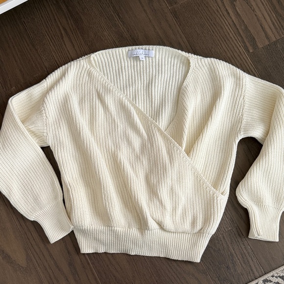 Callahan Sweaters - Callahan 100% Cotton Cream Wrap Sweater